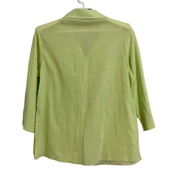 Fresh Produce 3/4 Sleeve Button Down Cotton Shirt - Picture 4 of 8